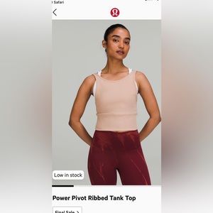 lululemon power Pivot Tank Rib
